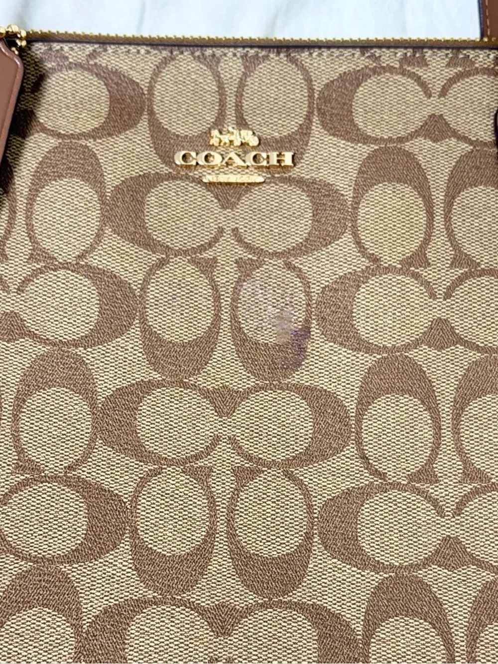 Coach Zip Top Tote #4455 | Signature Canvas Tote | Like New